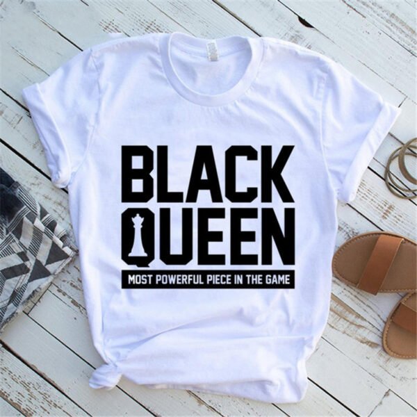 T-shirt Femme T Shirt Fashion Casual Cartoon Feminism Cartoon African Girl Print Ladies Short Sleeve T-shirt