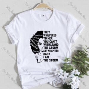 T-shirt Femme T Shirt Fashion Casual Cartoon Feminism Cartoon African Girl Print Ladies Short Sleeve T-shirt