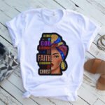 T-shirt Femme T Shirt Fashion Casual Cartoon Feminism Cartoon African Girl Print Ladies Short Sleeve T-shirt