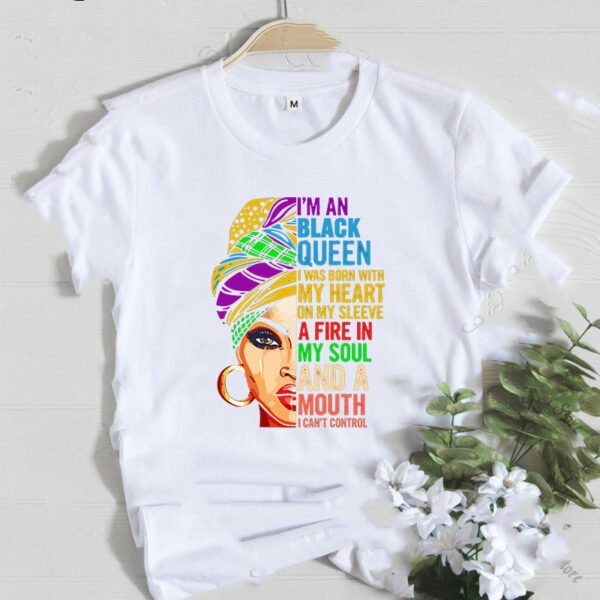 T-shirt Femme T Shirt Fashion Casual Cartoon Feminism Cartoon African Girl Print Ladies Short Sleeve T-shirt