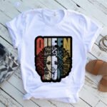 T-shirt Femme T Shirt Fashion Casual Cartoon Feminism Cartoon African Girl Print Ladies Short Sleeve T-shirt