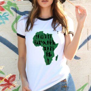 Africa Map Graphic T Shirt for Women  ，Printed T-shirt