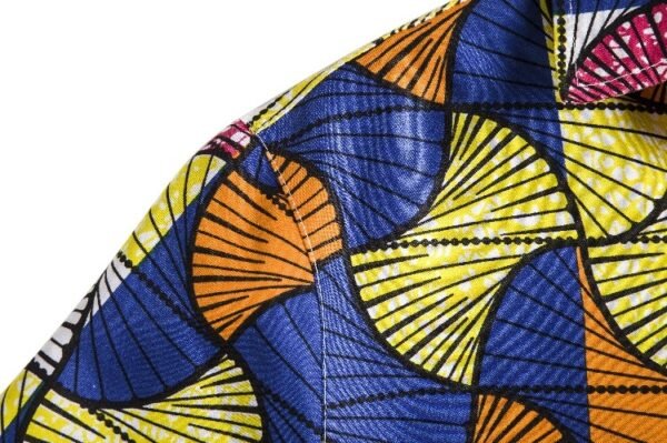 Chemise à manches courtes imprimée de style ethnique africain