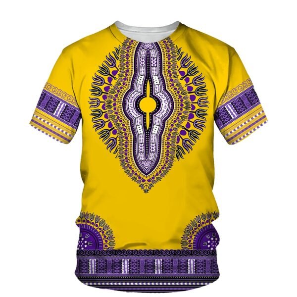 Sommer 3D Afrikanischer Druck Lässiges Herren T-Shirt