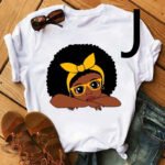 T-shirt à manches courtes imprimé African Black Girl Women