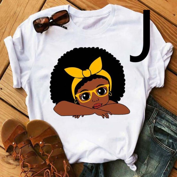 African Black Girl Print Kurzarm-T-Shirt Frauen