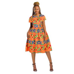 African Style Sommer Neues Kurzärmeliges Kleid