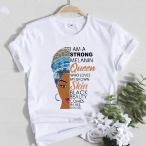 Cartoon African girl print ladies short sleeve T-shirt