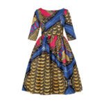 Robe sexy à imprimé africain avec dos en U