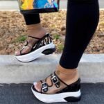 Large Size Women'S Shoes Summer Fashion Sandals Versatile Casual Sandals Fish Mouth Sandals Thick Sole Slope Heel Sandals