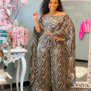 2 Piece Set Women Africa Clothes African Dashiki New Fashion Two Piece Suit Long Tops Wide Pants Party Plus Size For Lady