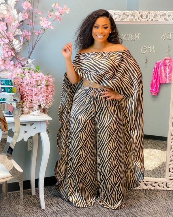 2 Piece Set Women Africa Clothes African Dashiki New Fashion Two Piece Suit Long Tops Wide Pants Party Plus Size For Lady