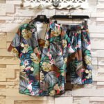Flower Shirt Short-sleeved Suit Men's Loose Shirt Shorts Two-piece Suit
