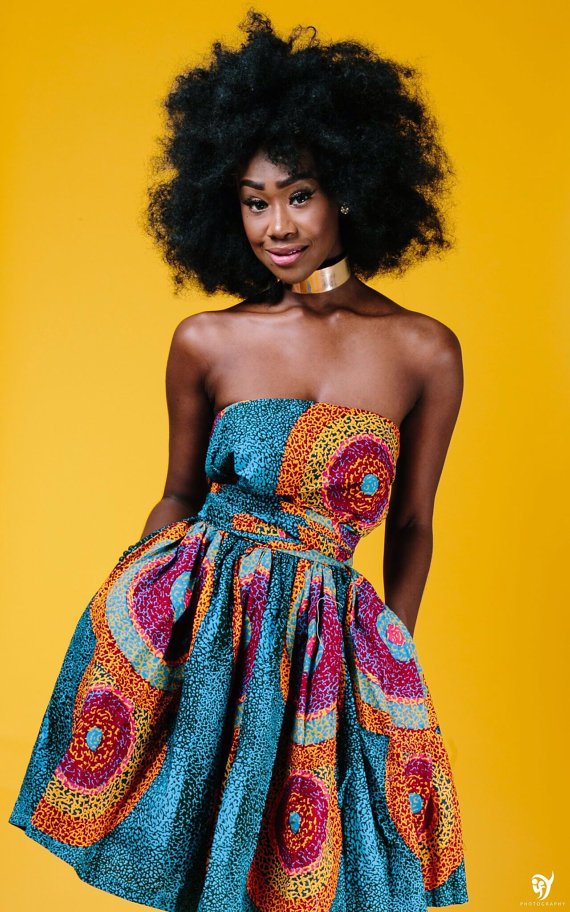 Printed African pleated skirt