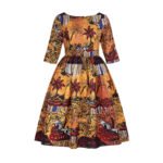 Robe sexy à imprimé africain avec dos en U