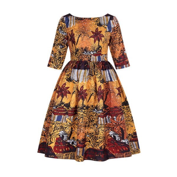 Robe sexy à imprimé africain avec dos en U